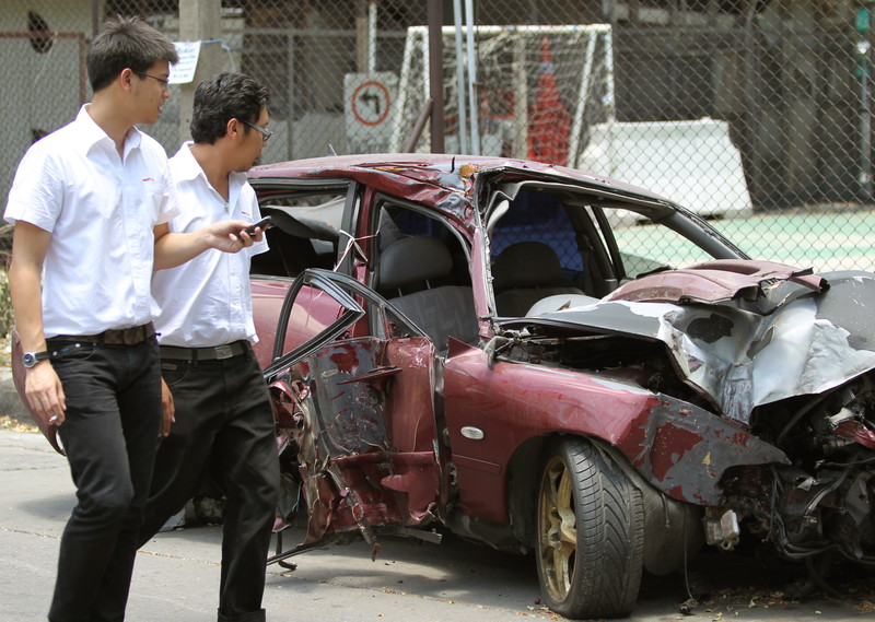 Da während der Songkran-Feiertage die meisten Verkehrstoten verzeichnet werden, gelten sie als die „sieben tödlichen Tage“. Foto: epa/Narong Sangnak