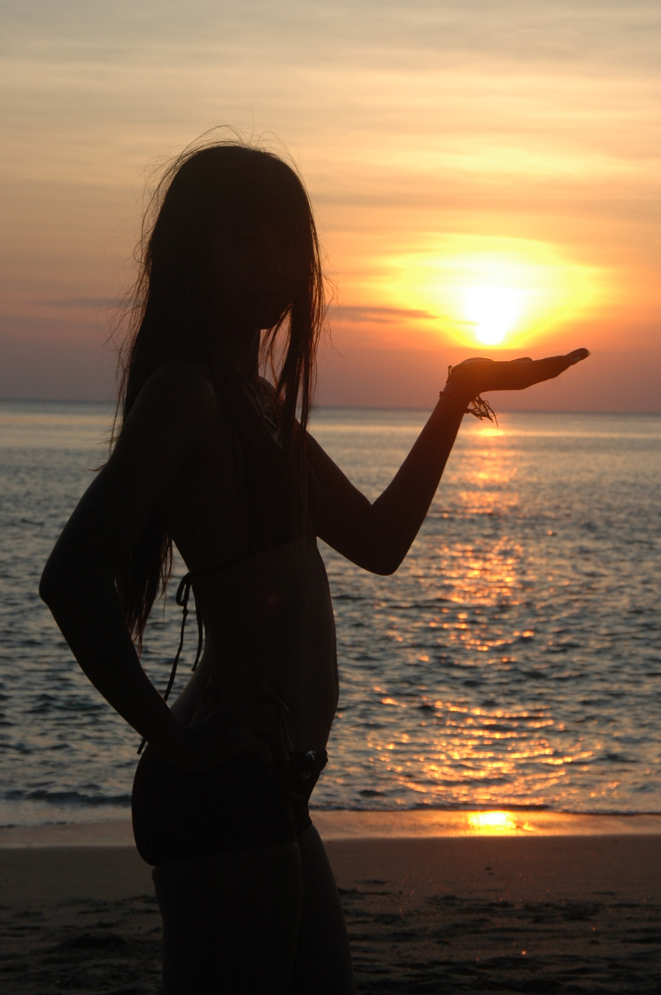 Grandioser Sonnenuntergang am White Sand Beach. 