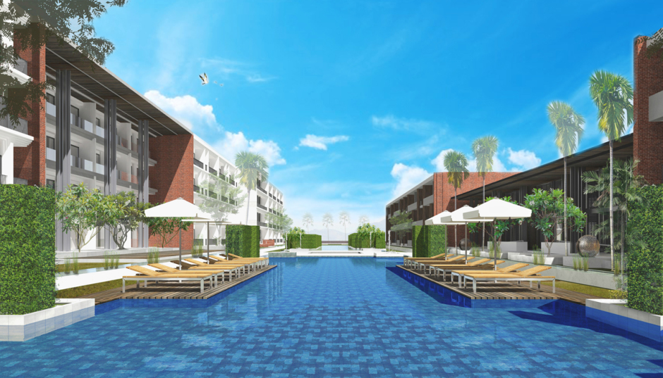 Den Mittelpunkt der Anlage wird ein einladender Swimmingpool darstellen.