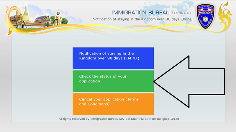 Um die Genehmigung Ihres Antrags zu kontrollieren, klicken Sie auf „Check the status of your application“. 