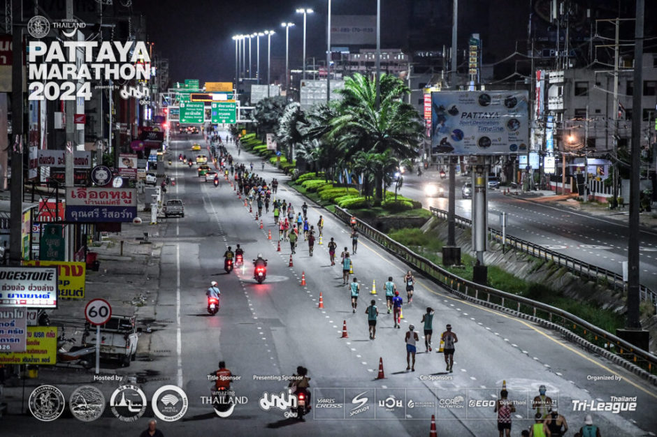Die Marathonstrecke führt über die Sukhumvit Road, wo nach dem Tunnel ein U-Turn zurück nach Jomtien erfolgt.
