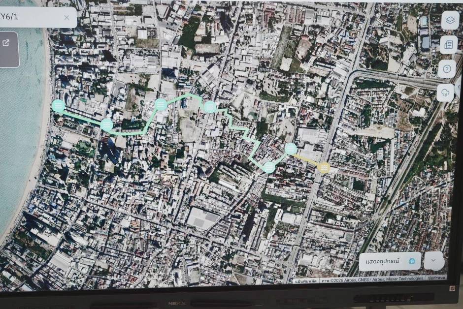 Das neue System visualisiert Wasserströme und gefährdete Bereiche in Pattaya künftig in Echtzeit auf digitalen Karten. Bild: TMN.TV