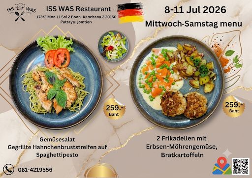 Die beiden neuen Wochenmenüs werden bis Samstag servier. Bild: ISS WAS Restaurant