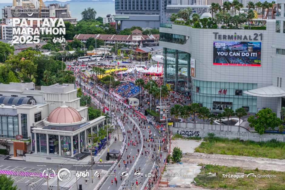 Start- und Zielbereich am Terminal 21 Pattaya: Das zweitägige Laufevent verbindet Wettkämpfe mit einer Marathon-Expo. Archivbild: Pattaya Marathon