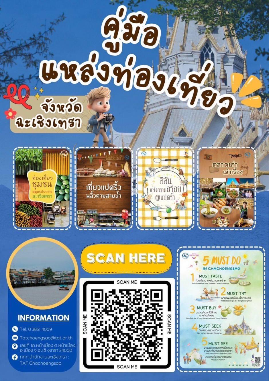 Informationsgrafik zu Sehenswürdigkeiten und Aktivitäten in Chachoengsao. Bild: TAT Chachoengsao