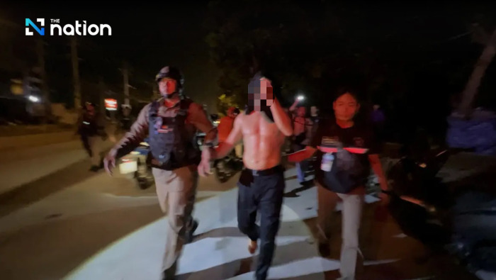 Deutscher Biker erfasst Polizist in Pattaya. Foto: The Nation