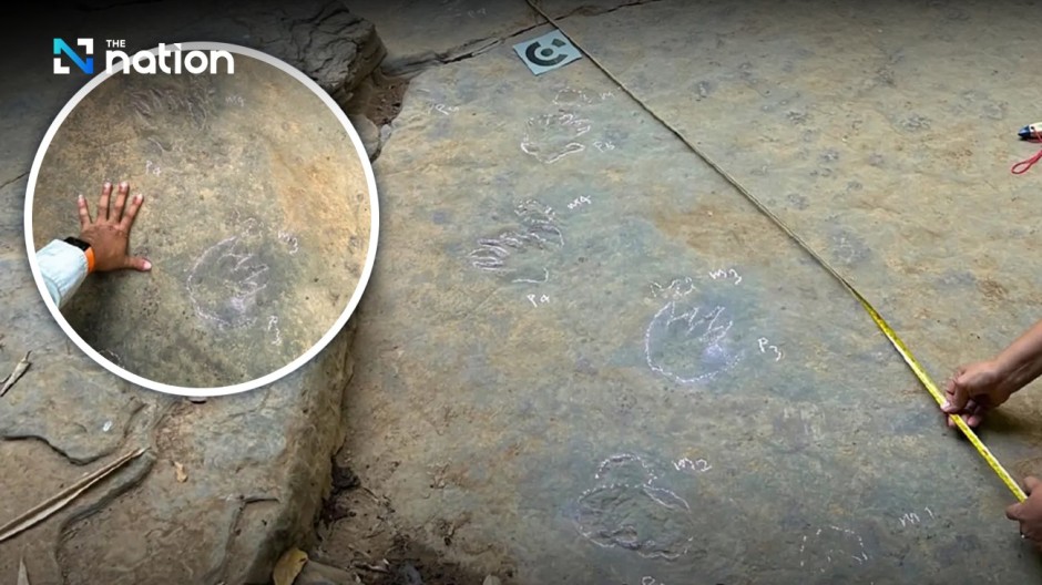 Dinosaurier-Fußabdrücke in Phetchabun und Khon Kaen. Foto: The Nation