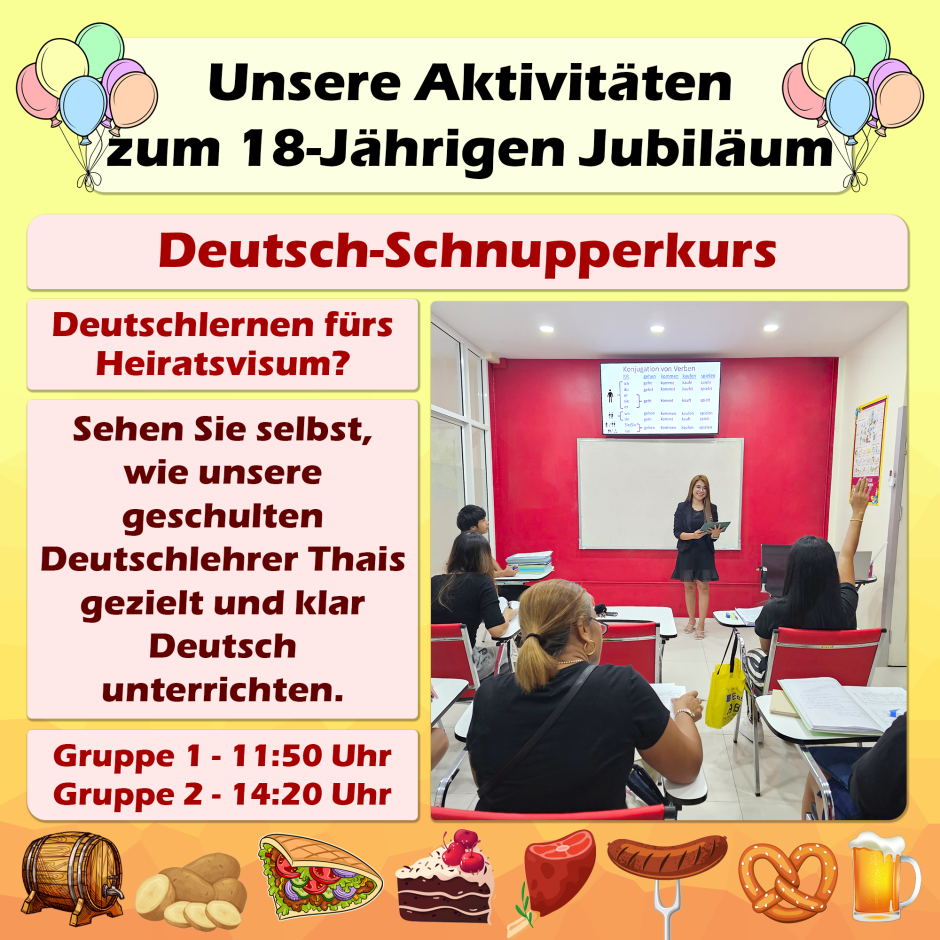 Im Deutsch-Schnupperkurs vermitteln ausgebildete Lehrkräfte strukturierte Grundlagen für Alltag und Visavorbereitung im Klassenzimmer der Sprachschule.