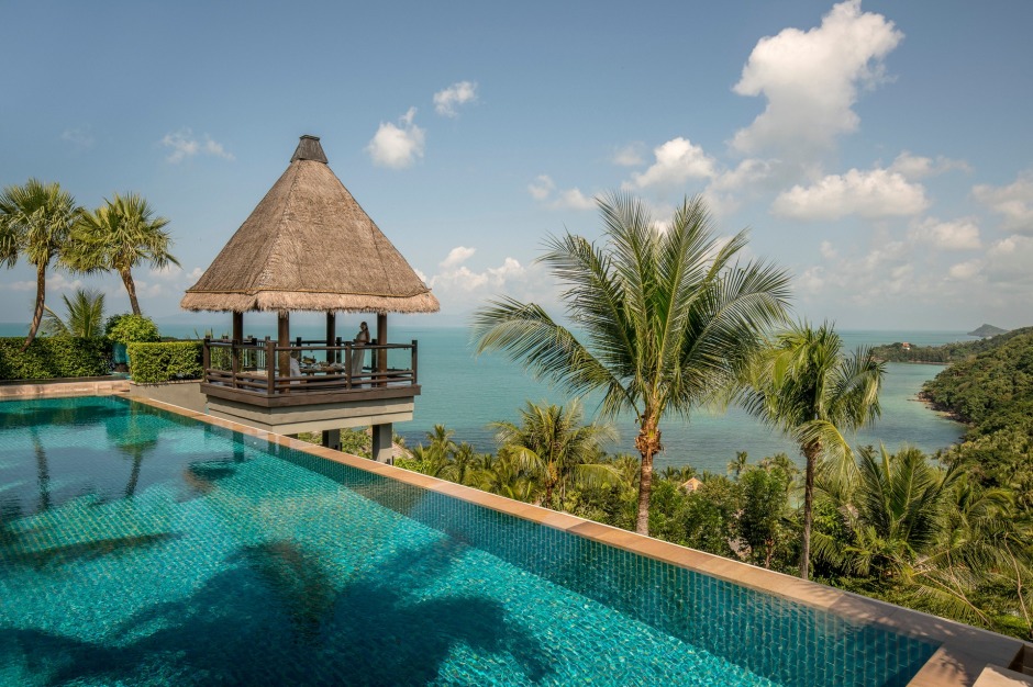 Panoramablick vom Four Seasons Koh Samui: Luxusresort und Drehort der Serie „The White Lotus“ – Staffel 3. Foto: Four Seasons Resort Koh Samui, Thailand